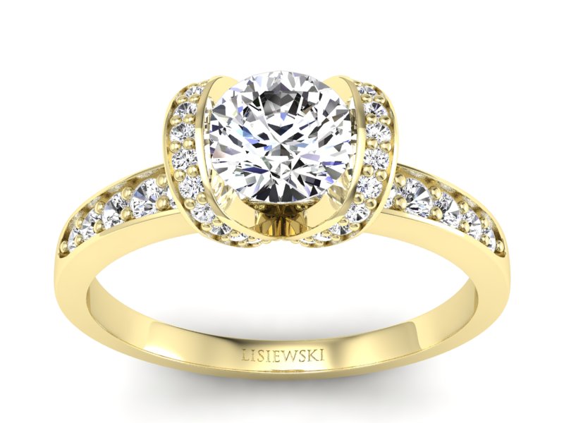 Pierścionek zaręczynowy z brylantami - p16035zVV