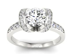 Pierścionek zaręczynowy z diamentami białe złoto - p16036b