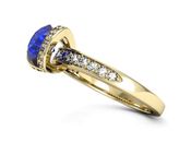 Złoty pierścionek z szafirem i diamentami - p16036zszc - 2