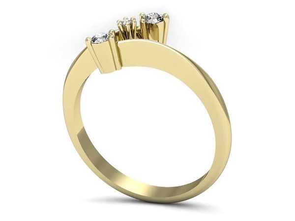 Pierścionek zaręczynowy z brylantami złoto 585 - p16037z
