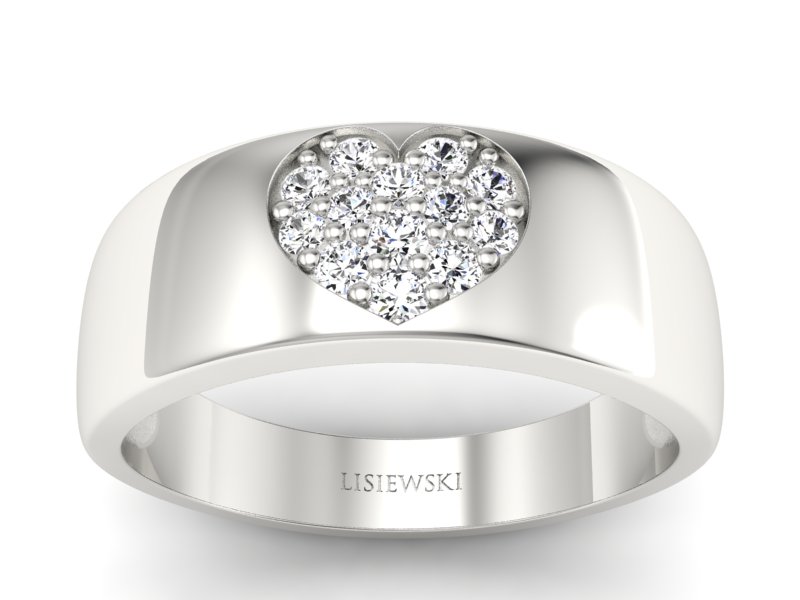 Złoty pierścionek z brylantami białe złoto - p16038b