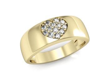 Złoty Pierścionek z diamentami żółte złoto 585 - p16038z - 1