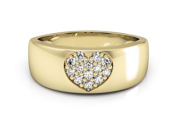 Złoty Pierścionek z diamentami żółte złoto 585 - p16038z