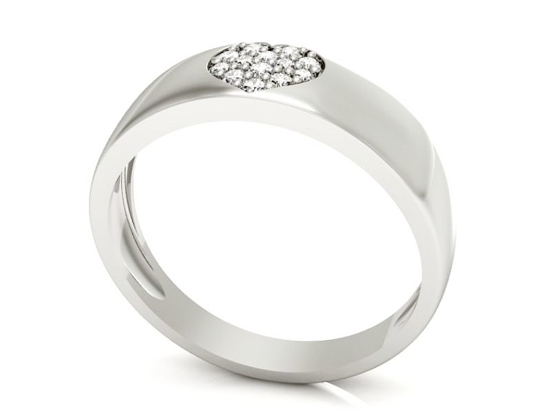 Pierścionek zaręczynowy z brylantami białe złoto - p16039b — zdjęcie 3