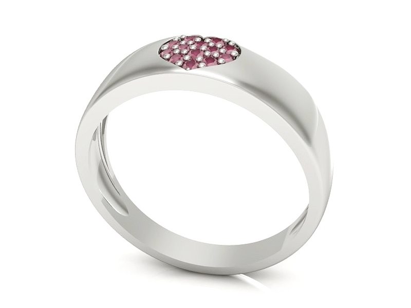 Złoty pierścionek zaręczynowy z rubinami - p16039brr — zdjęcie 3