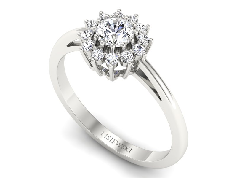 Pierścionek z palladu z brylantami - P16040pll — zdjęcie 3