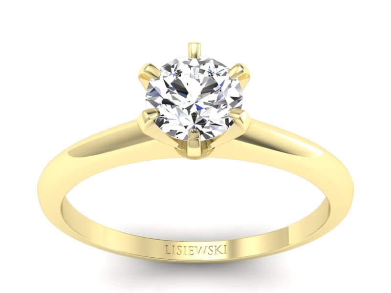 Złoty pierścionek z brylantem żółte złoto - P16041z