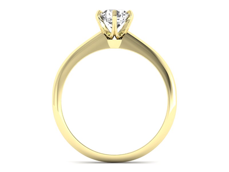 Złoty pierścionek z brylantem żółte złoto - P16041z — zdjęcie 2