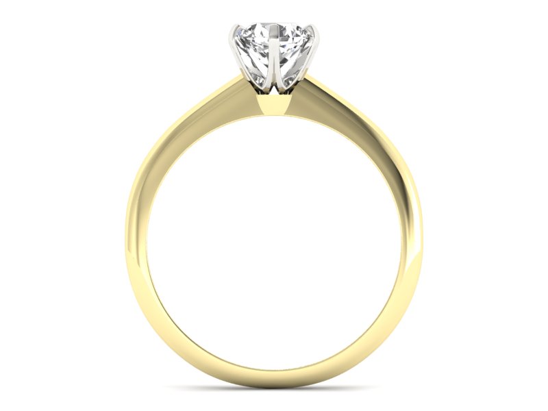 Pierścionek z brylantem żółte białe złoto - P16041zb — zdjęcie 2