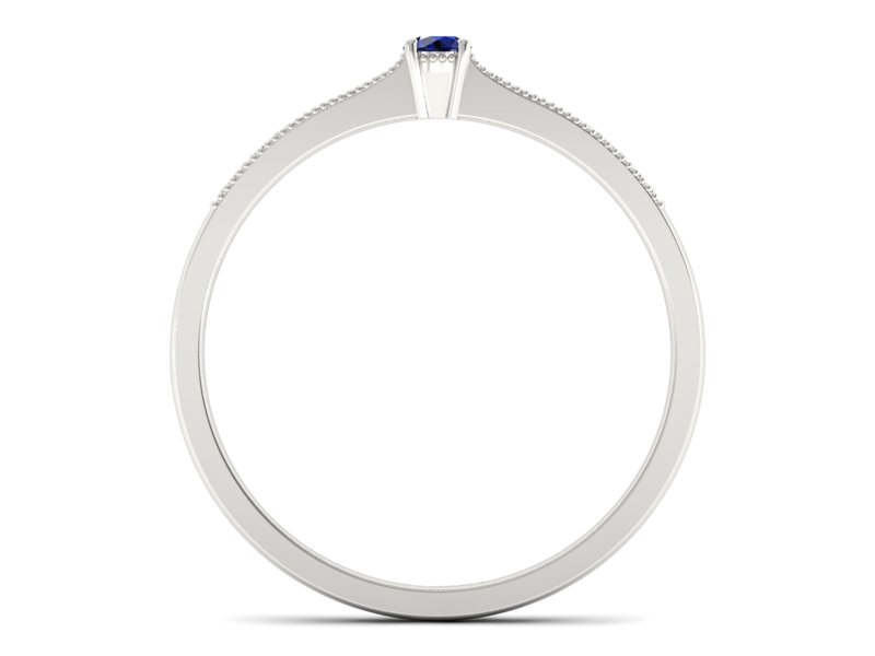Pierścionek z szafirem i brylantami białe złoto - p16042bsz — zdjęcie 2