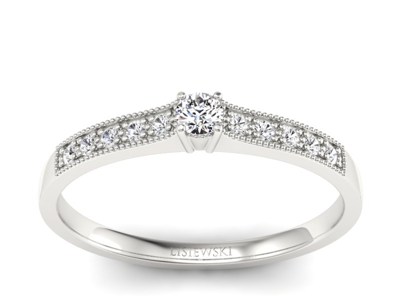 Pierścionek zaręczynowy z brylantami z platyny - p16042pt