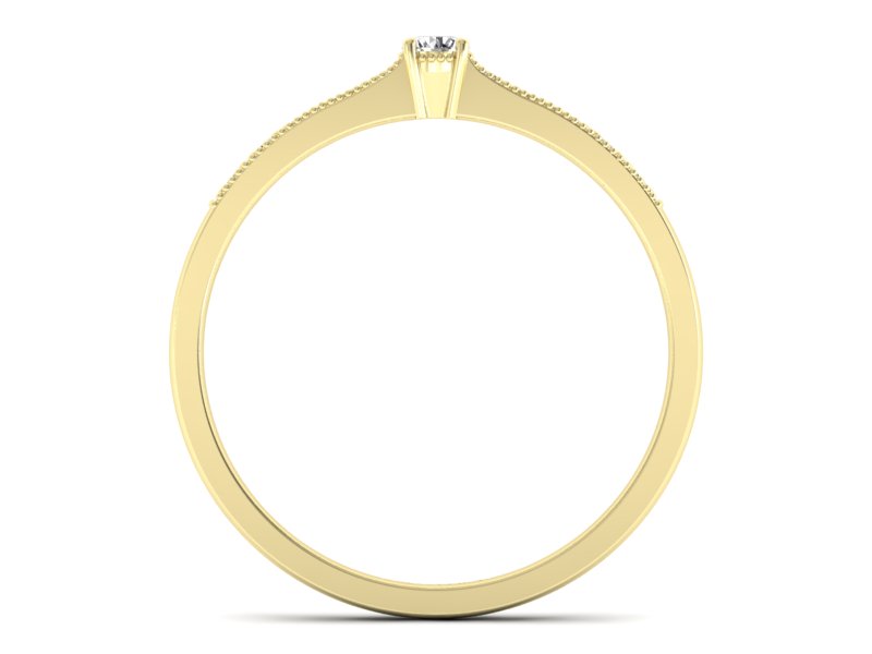 Złoty pierścionek z brylantami żółte złoto - p16042z — zdjęcie 2