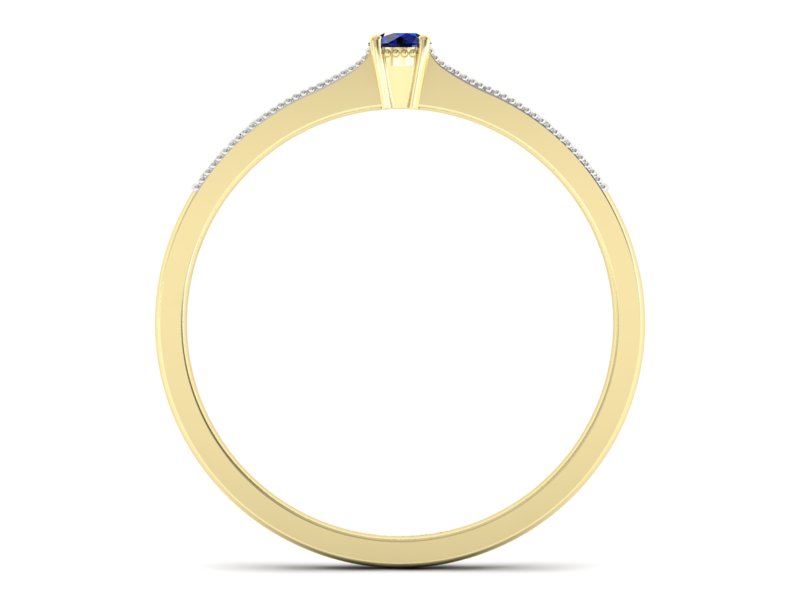 Złoty pierścionek z szafirem i diamentami - p16042zsz — zdjęcie 2