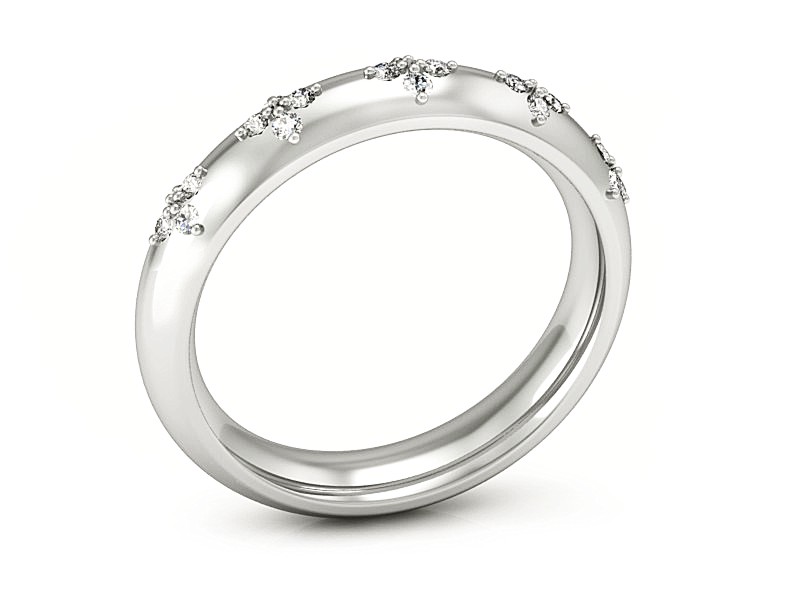 Obrączka damska z brylantami białe złoto - p16043b — zdjęcie 3