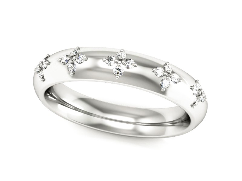 Obrączka damska z brylantami białe złoto - p16043b