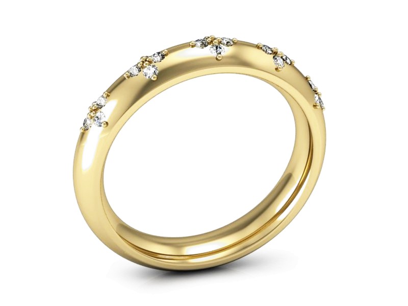 Obrączka damska z brylantami żółte złoto - p16043z — zdjęcie 3