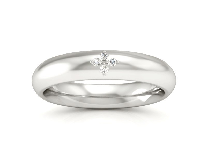 Obrączka damska z brylantami białe złoto - p16044b — zdjęcie 3