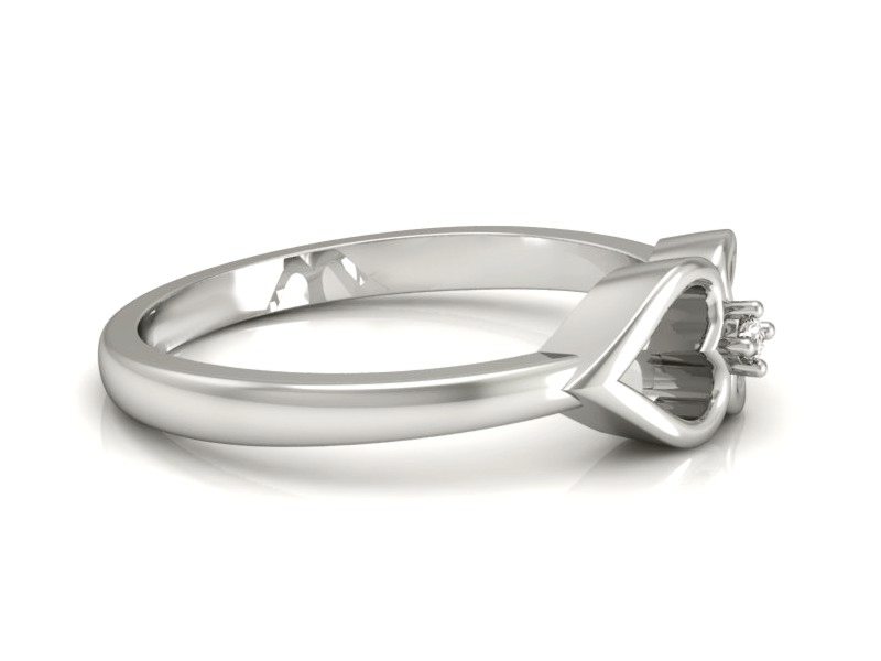 Złoty pierścionek z brylantem białe złoto - p16045b — zdjęcie 2