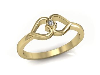 Pierścionek zaręczynowy z brylantem żółte złoto - p16045z - 1