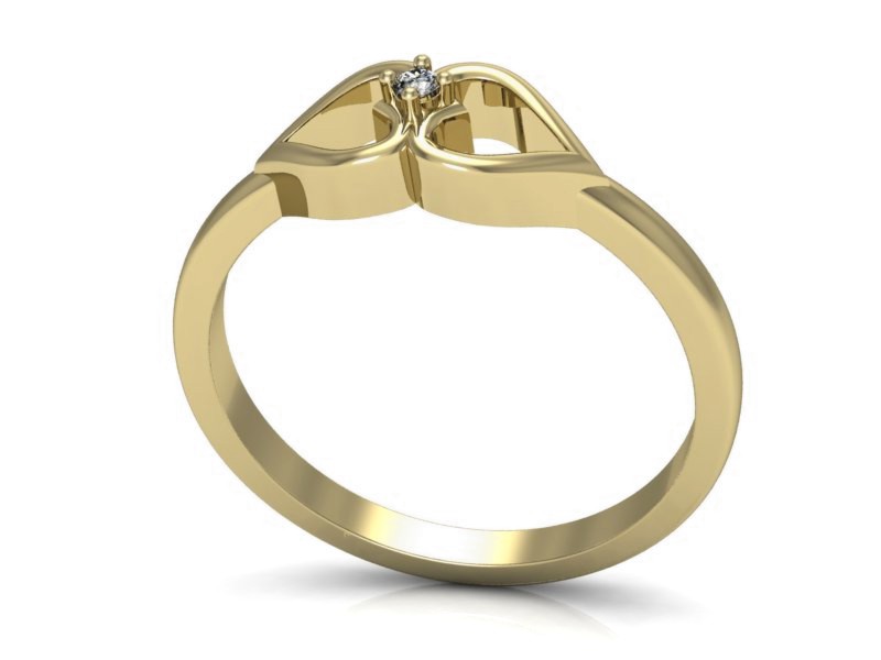 Pierścionek zaręczynowy z brylantem żółte złoto - p16045z — zdjęcie 3