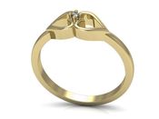 Pierścionek zaręczynowy z brylantem żółte złoto - p16045z - 3
