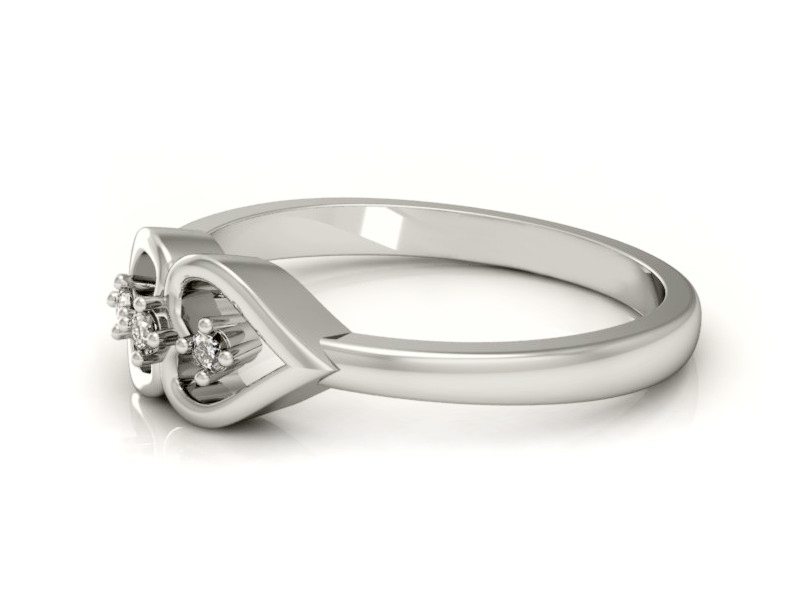 Złoty pierścionek z brylantami białe złoto - p16046b — zdjęcie 2