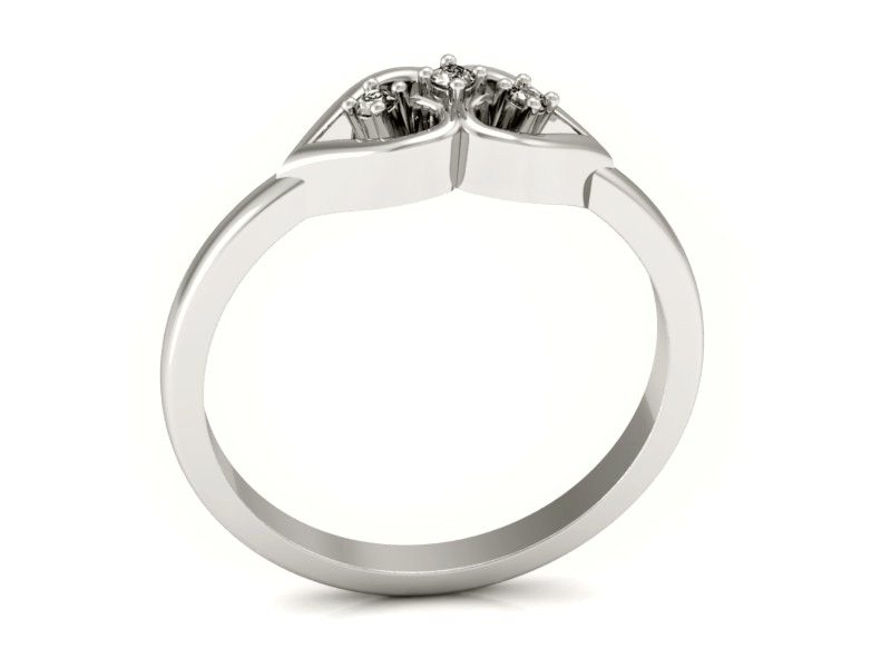 Złoty pierścionek z brylantami białe złoto - p16046b — zdjęcie 3