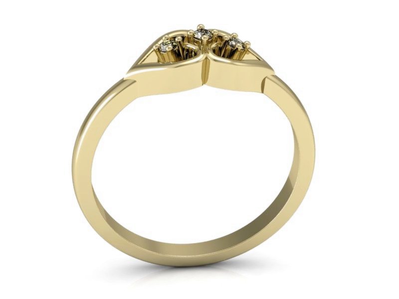 Złoty pierścionek z brylantami żółte złoto - p16046z — zdjęcie 3