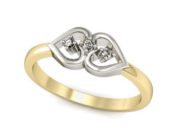 Pierścionek zaręczynowy z brylantami złoto 585 - p16046zb - 1