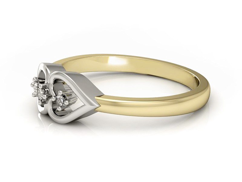 Pierścionek zaręczynowy z brylantami - p16046zb — zdjęcie 2