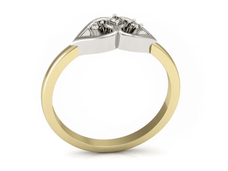 Pierścionek zaręczynowy z brylantami - p16046zb — zdjęcie 3