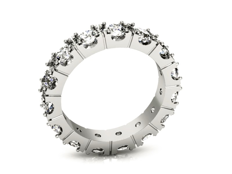 Obrączka z cyrkoniami białe złoto - p16047b — zdjęcie 3