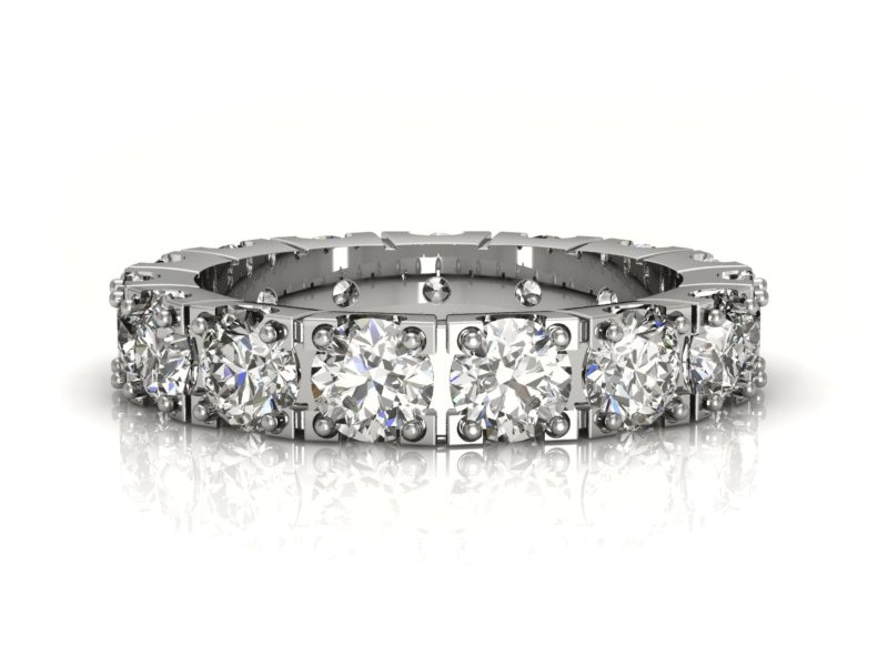 Obrączka z brylantami białe złoto 585 - p16047bbr — zdjęcie 3