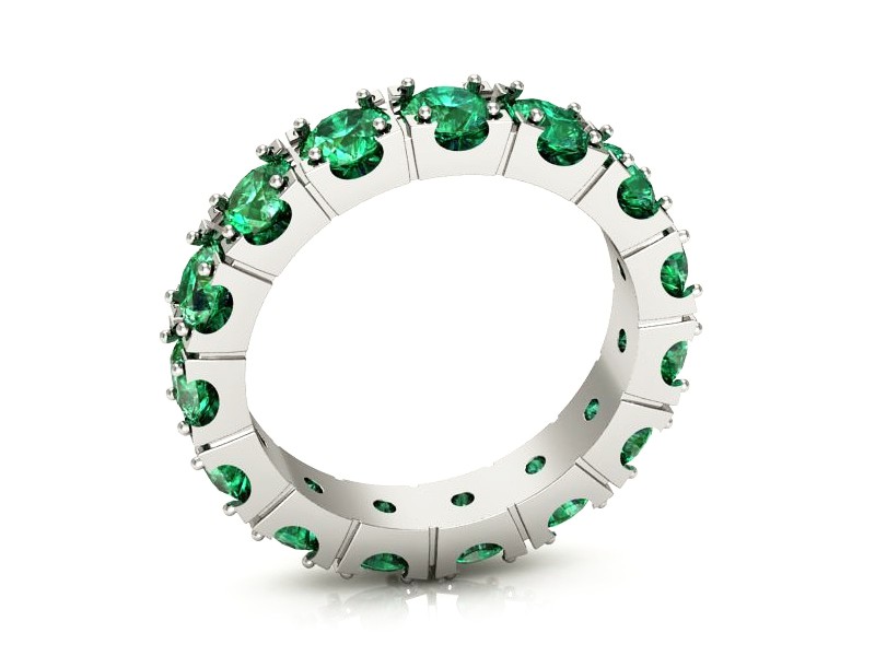 Obrączka z cyrkoniami białe złoto - p16047bsm — zdjęcie 3