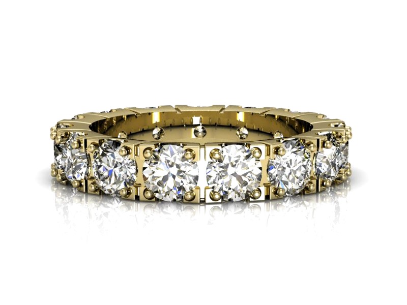 Obrączka z cyrkoniami żółte złoto - p16047z — zdjęcie 3