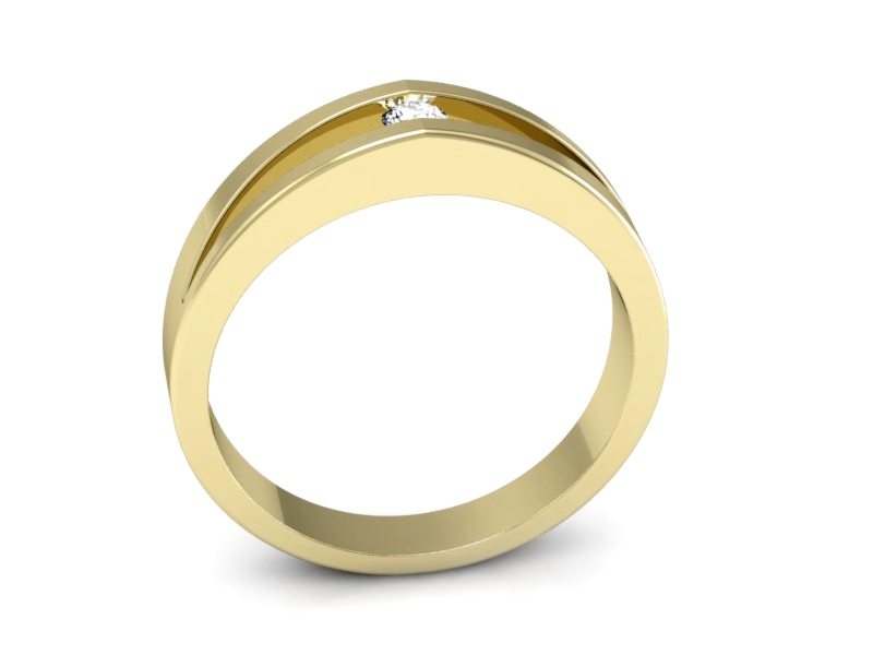 Złoty pierścionek z brylantem żółte złoto - p16048z — zdjęcie 3