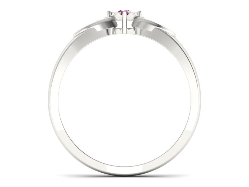 Pierścionek z rubinem i brylantami białe złoto - p16049br — zdjęcie 2