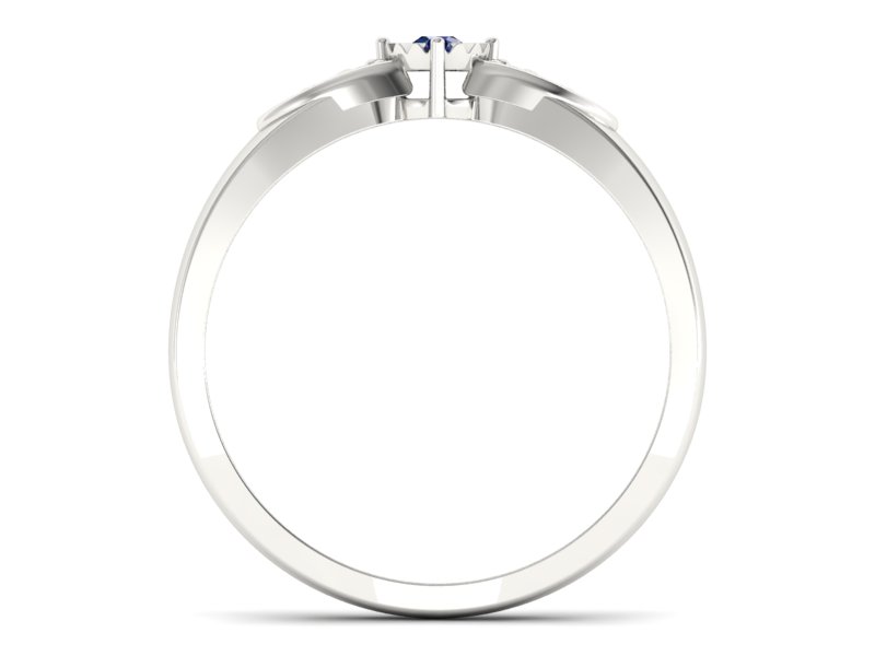 Pierścionek z szafirem i brylantami białe złoto - p16049bsz — zdjęcie 2
