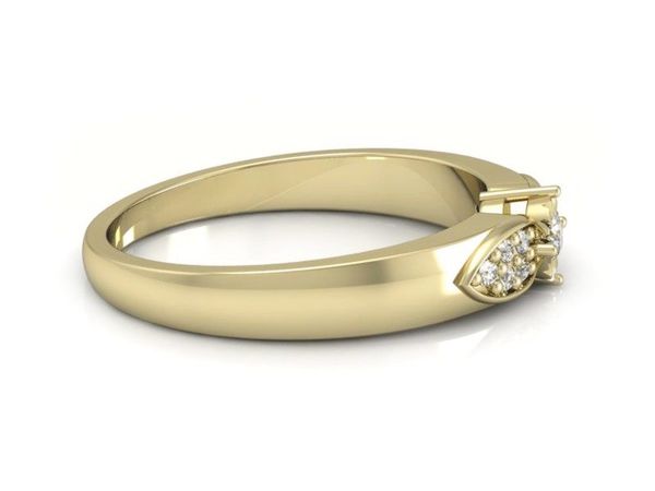 Pierścionek zaręczynowy z brylantami żółte złoto - p16049z