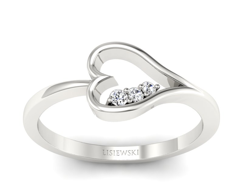 Pierścionek zaręczynowy z brylantami białe złoto - P16050b