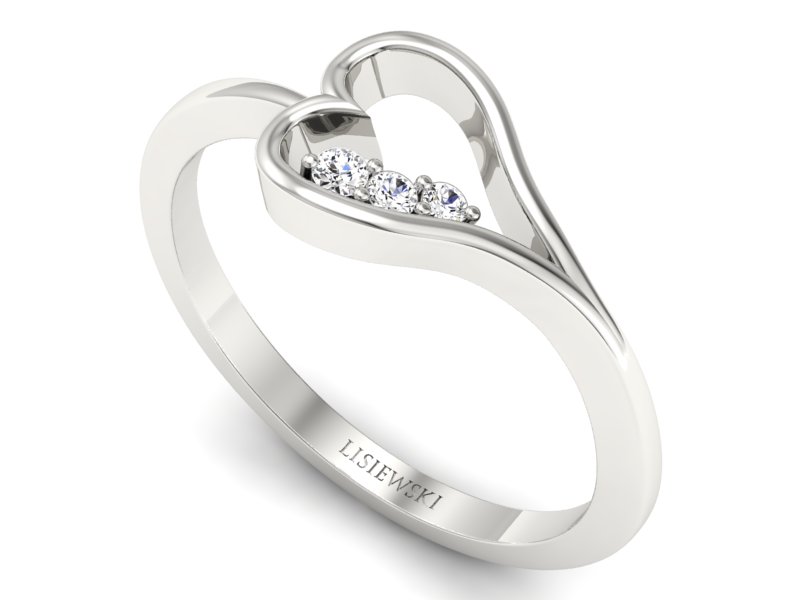 Pierścionek z platyny z brylantami - P16050pt — zdjęcie 3