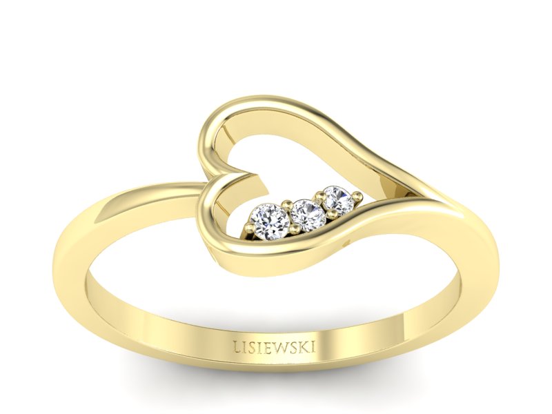 Pierścionek zaręczynowy z brylantami żółte złoto - P16050z