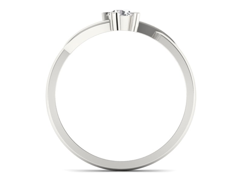 Pierścionek zaręczynowy z brylantem białe złoto - p16051b — zdjęcie 2