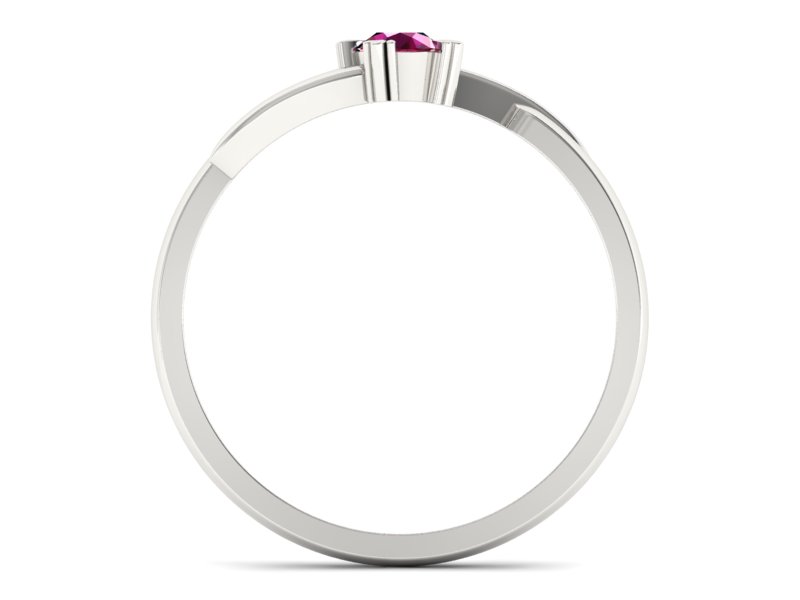 Złoty pierścionek z rubinem białe złoto - p16051br — zdjęcie 2