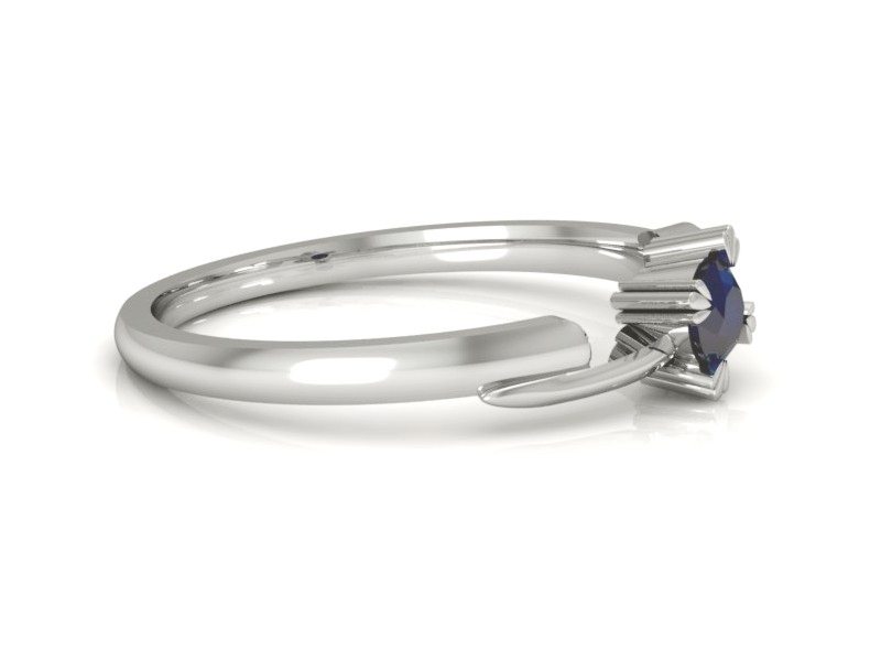 Złoty pierścionek z szafirem białe złoto - p16051bsz — zdjęcie 5
