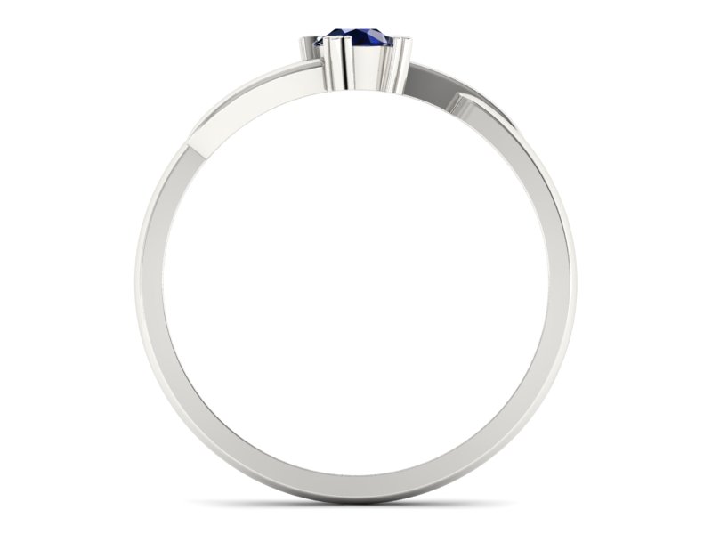 Złoty pierścionek z szafirem białe złoto - p16051bsz — zdjęcie 2
