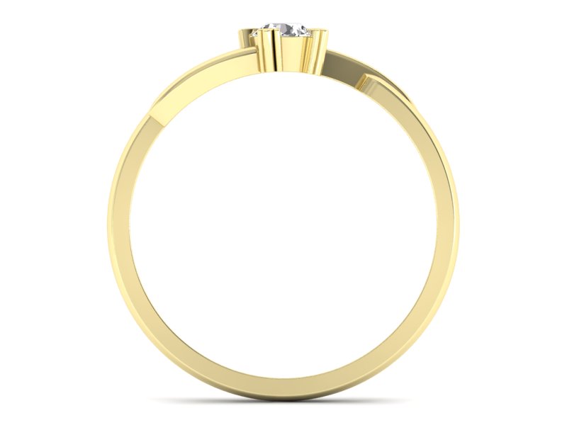 Złoty pierścionek z brylantem żółte złoto - p16051z — zdjęcie 2