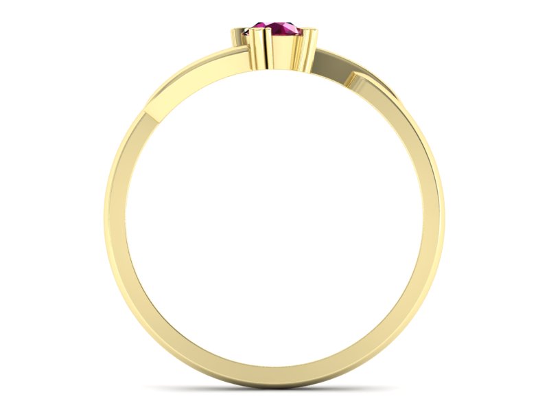 Złoty pierścionek z rubinem żółte złoto - p16051zr — zdjęcie 2
