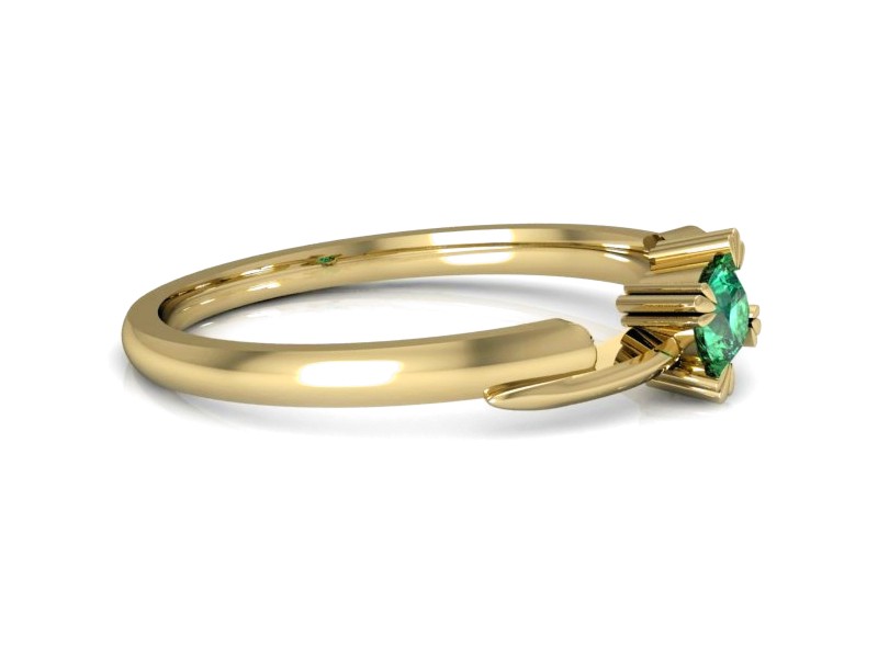 Złoty pierścionek ze szmaragdem żółte złoto - p16051zsm — zdjęcie 5