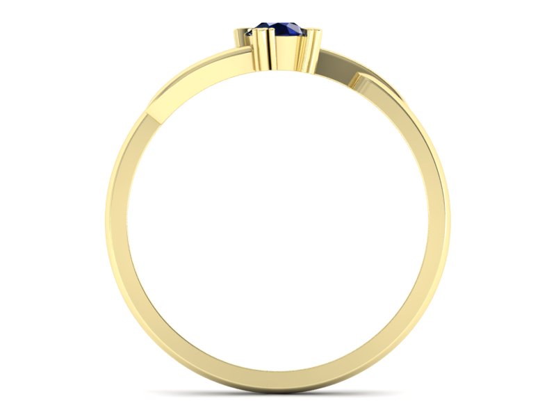 Złoty pierścionek z szafirem żółte złoto - p16051zsz — zdjęcie 2